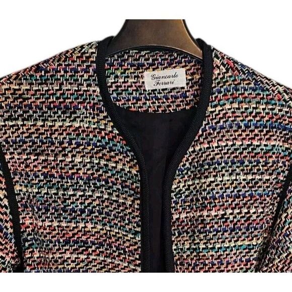 Vintage Giancarlo Ferrari Zip‎ Up Silk Jacket. Size Large Retro Fashion - Picture 2 of 6